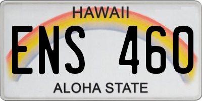 HI license plate ENS460