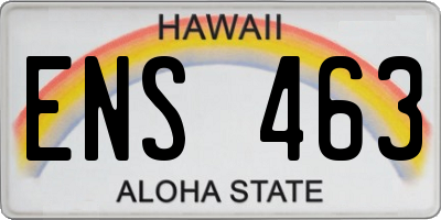 HI license plate ENS463