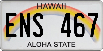 HI license plate ENS467