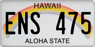 HI license plate ENS475