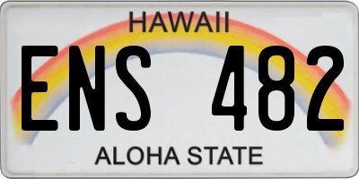 HI license plate ENS482