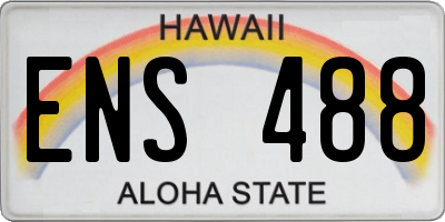 HI license plate ENS488