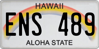 HI license plate ENS489