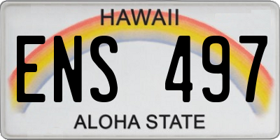HI license plate ENS497