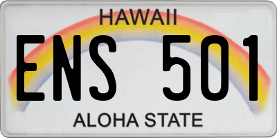 HI license plate ENS501