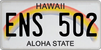HI license plate ENS502