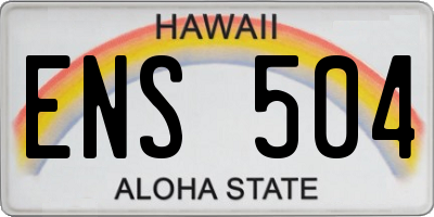 HI license plate ENS504