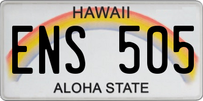 HI license plate ENS505
