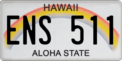HI license plate ENS511