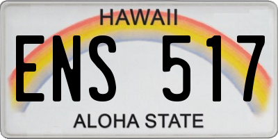HI license plate ENS517