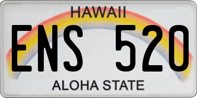 HI license plate ENS520