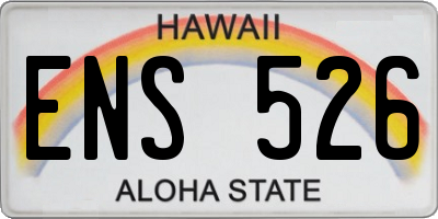 HI license plate ENS526