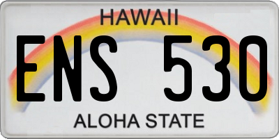HI license plate ENS530