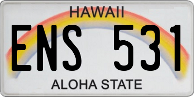 HI license plate ENS531