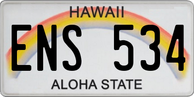HI license plate ENS534