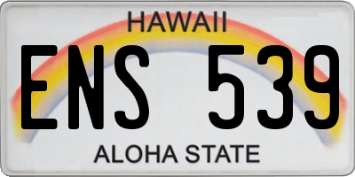HI license plate ENS539