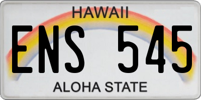 HI license plate ENS545