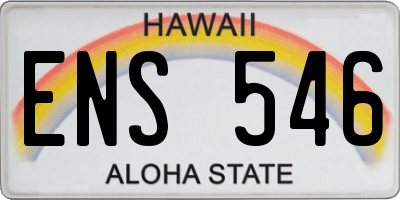 HI license plate ENS546