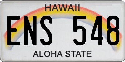 HI license plate ENS548