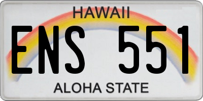 HI license plate ENS551