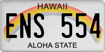 HI license plate ENS554