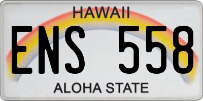 HI license plate ENS558