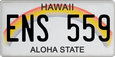 HI license plate ENS559
