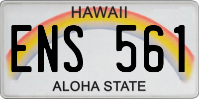 HI license plate ENS561