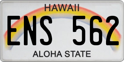 HI license plate ENS562