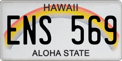 HI license plate ENS569