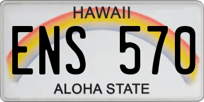 HI license plate ENS570