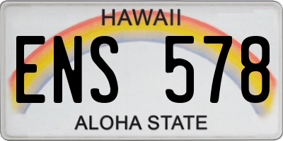 HI license plate ENS578