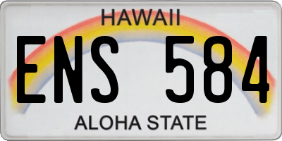 HI license plate ENS584