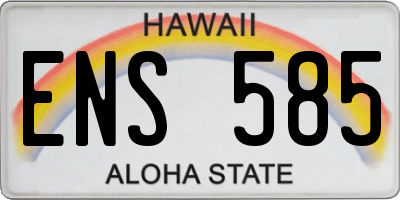 HI license plate ENS585