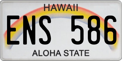 HI license plate ENS586