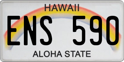 HI license plate ENS590