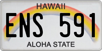 HI license plate ENS591