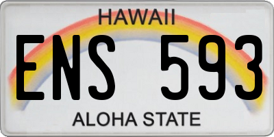 HI license plate ENS593