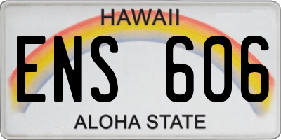 HI license plate ENS606