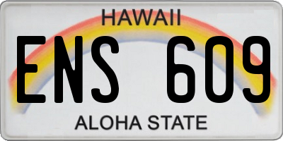HI license plate ENS609