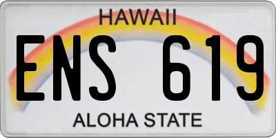 HI license plate ENS619