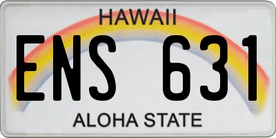 HI license plate ENS631