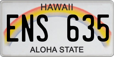 HI license plate ENS635