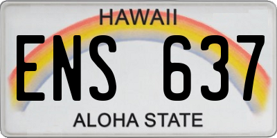 HI license plate ENS637