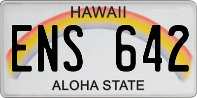 HI license plate ENS642