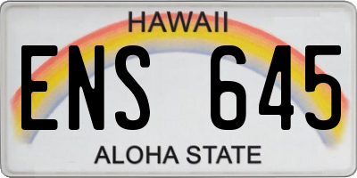HI license plate ENS645