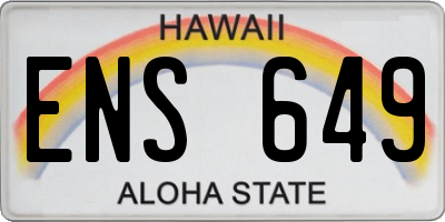 HI license plate ENS649