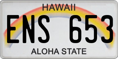 HI license plate ENS653