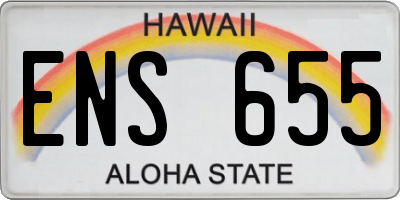 HI license plate ENS655