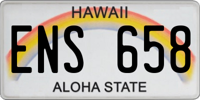 HI license plate ENS658